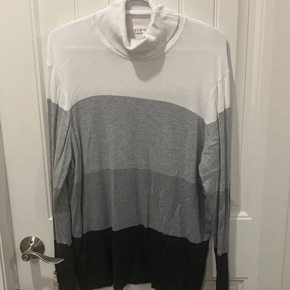 CLEO Sweater Turtleneck WHITE GREY XL